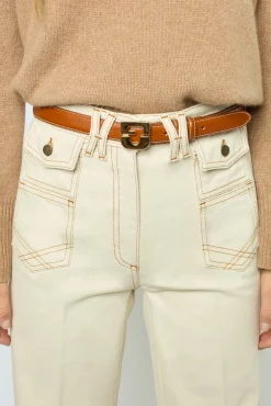 Best ANNA - High-waisted wide-leg pants in jean Trousers