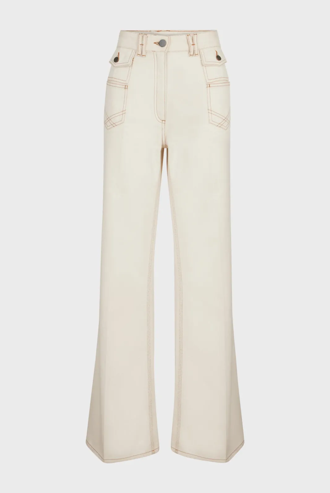 Best ANNA - High-waisted wide-leg pants in jean Trousers