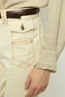 Hot ANNA - High-waisted wide-leg pants in jean Shirts & Blouses