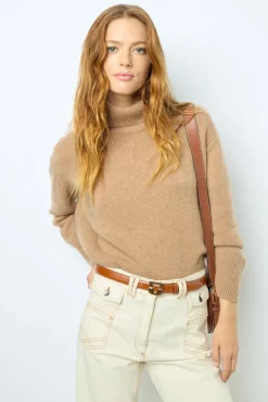 Online ANNA - High-waisted wide-leg pants in jean Knitwear