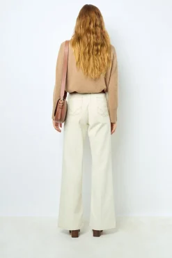 Online ANNA - High-waisted wide-leg pants in jean Knitwear