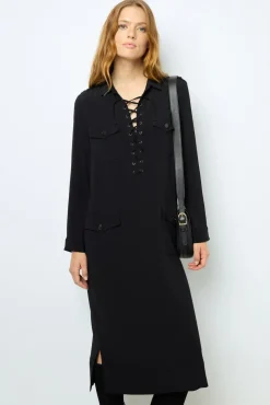 Hot Black maxi dress with lace - SIRENA Dresses