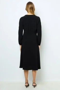 Best Black waisted midi dress - SOLANGE Dresses