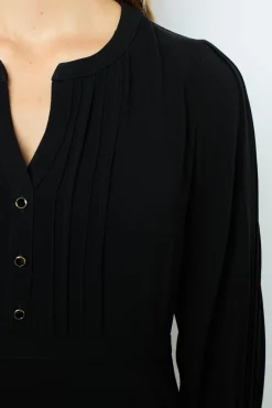 Best Black waisted midi dress - SOLANGE Dresses