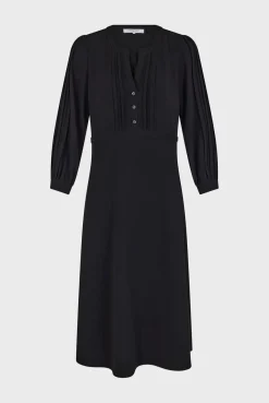 Best Black waisted midi dress - SOLANGE Dresses