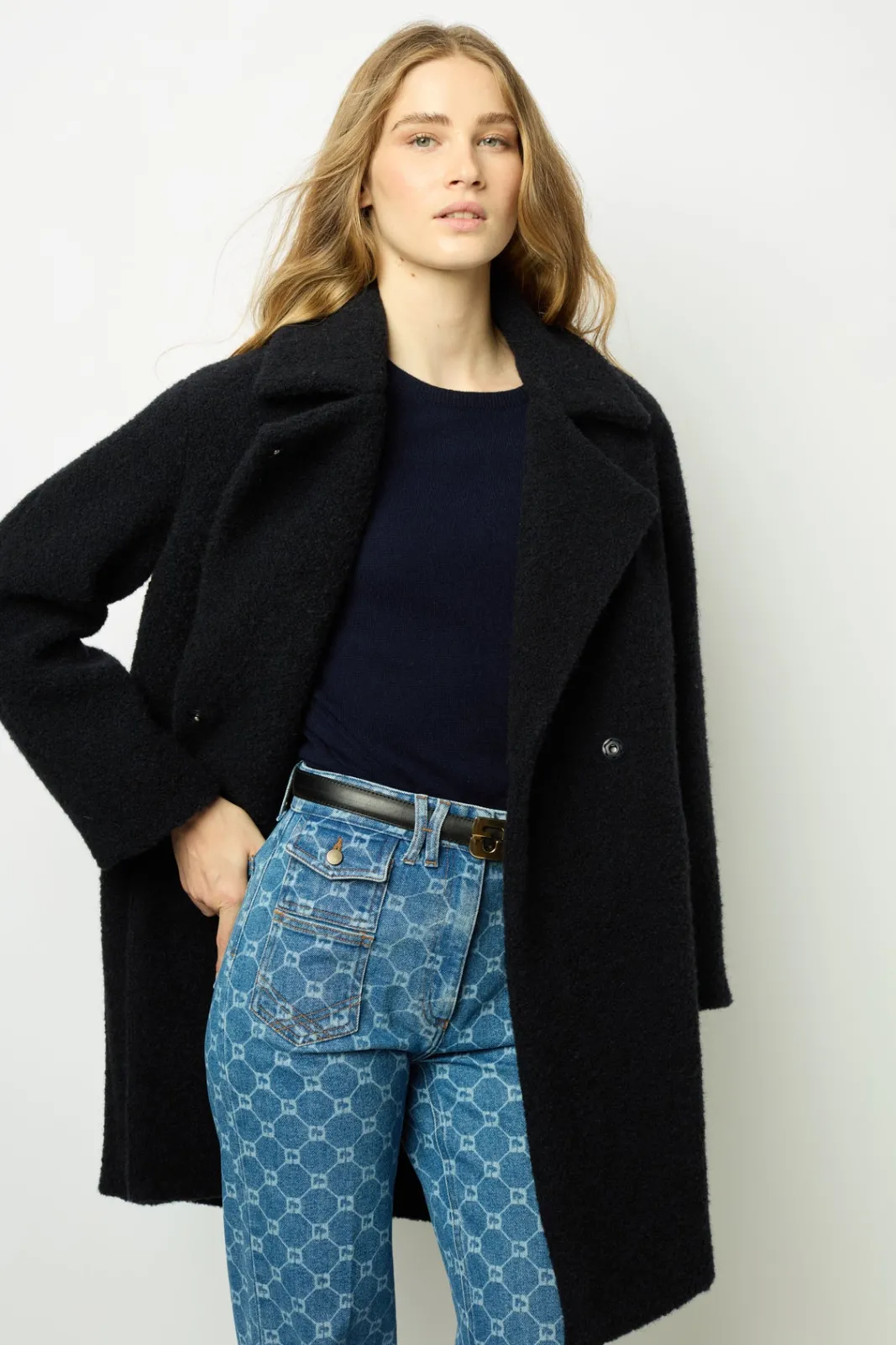 Best Bouclette mid-length coat - LYSANDRA Coats