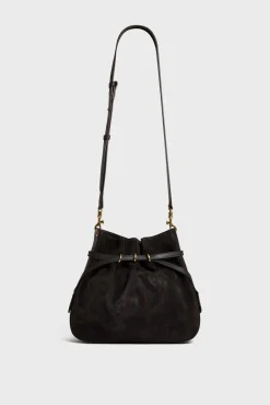 Outlet Bucket bag in suede leather - ROMY Shoulder Bags|Bucket Bags