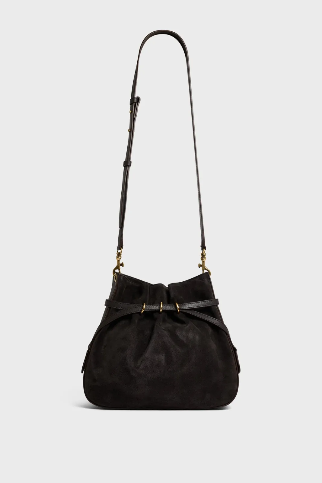 Outlet Bucket bag in suede leather - ROMY Shoulder Bags|Bucket Bags