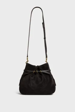Outlet Bucket bag in suede leather - ROMY Shoulder Bags|Bucket Bags