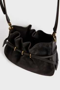 Outlet Bucket bag in suede leather - ROMY Shoulder Bags|Bucket Bags