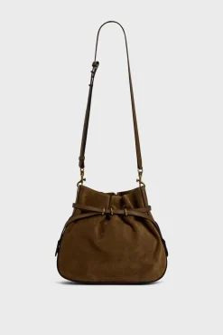 Online Bucket bag in suede leather - ROMY Shoulder Bags|Bucket Bags
