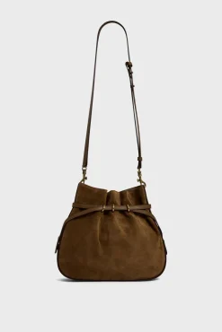 Online Bucket bag in suede leather - ROMY Shoulder Bags|Bucket Bags