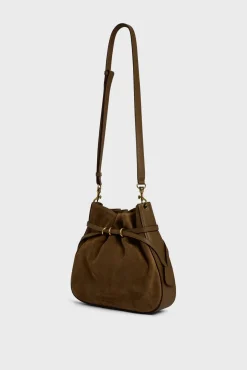 Online Bucket bag in suede leather - ROMY Shoulder Bags|Bucket Bags