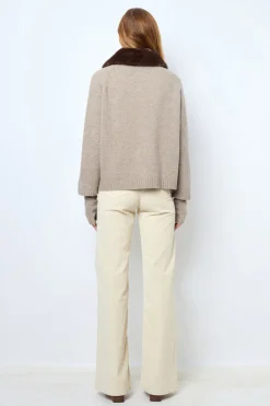 Discount Cashmere cardigan with collar and fingerless gloves - JADWIGE Knitwear