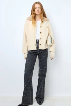 Clearance Cashmere cardigan with collar and fingerless gloves - JADWIGE Knitwear