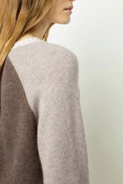 Discount Cashmere sweater in tonal shades - JALINA Knitwear