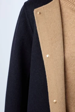 Online Coat in reversible fine wool fabric - LAREEN Coats