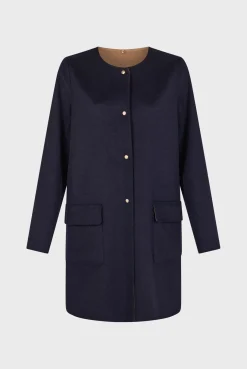 Online Coat in reversible fine wool fabric - LAREEN Coats