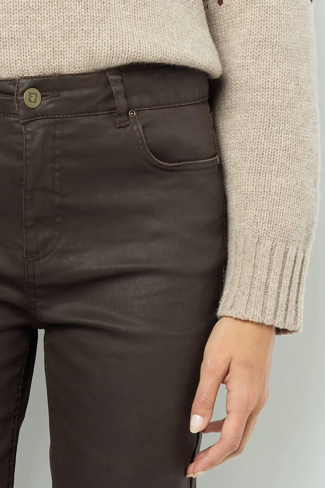 Online Coated slim jeans - NOURIA Trousers