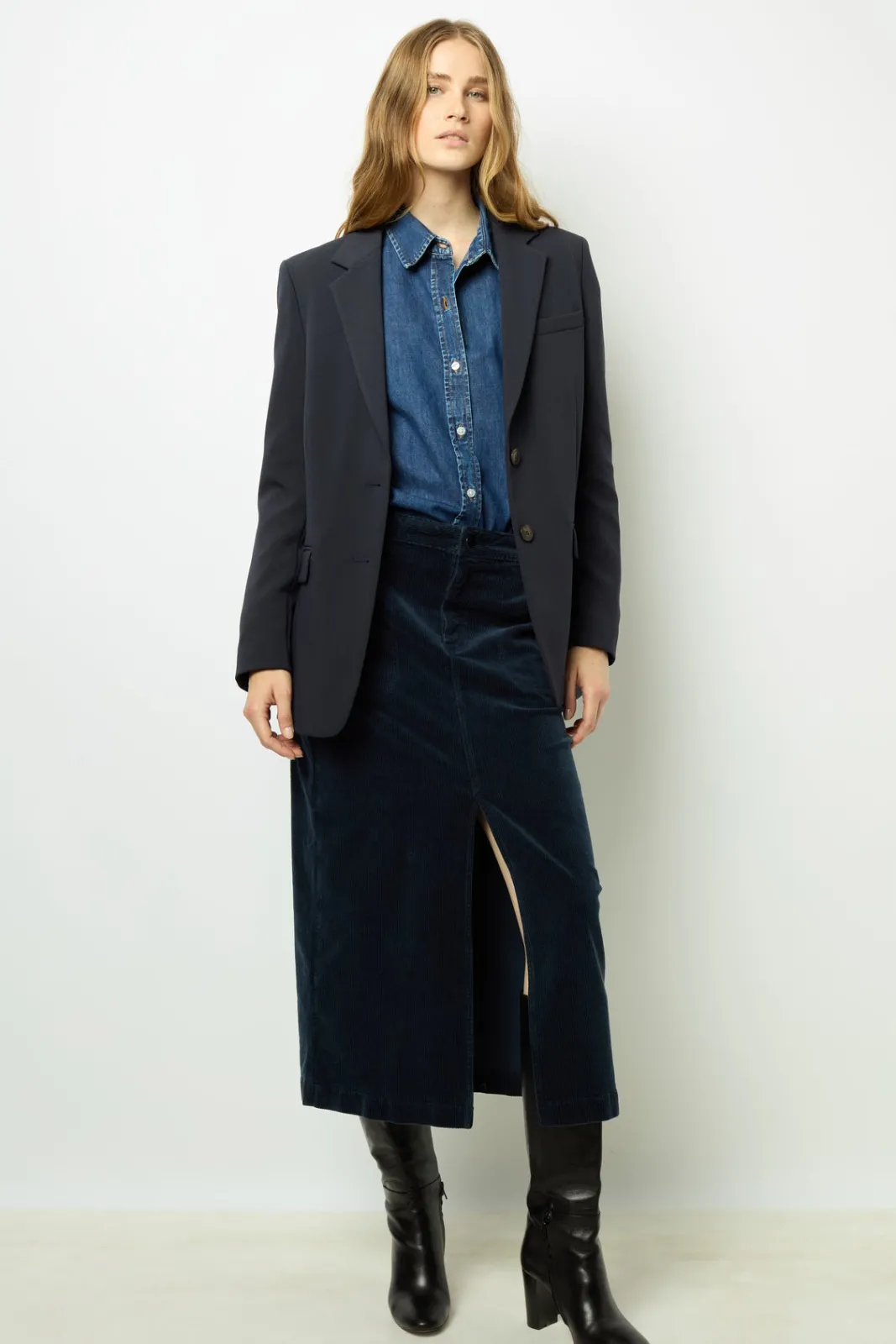 Outlet Corduroy midi skirt - CASSIDIE Skirts