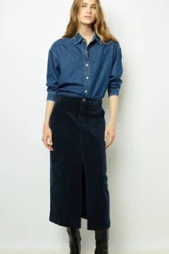 Outlet Corduroy midi skirt - CASSIDIE Skirts