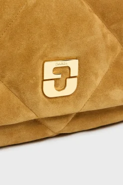 Outlet Crossbody bag in quilted suede leather The Fanny Bag|Shoulder Bags