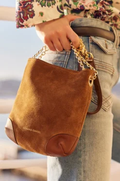 Best Crossbody bag in suede leather - LE MINI CHARLOTTE Shoulder Bags|Bucket Bags