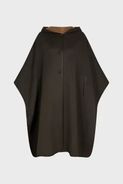 Best Double-face wool hooded cape - LUDMILLA Coats