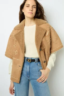 Hot Embroidered shearling short jacket - LYSIANNA Leather & Pelts