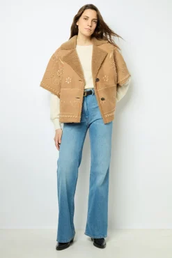 Hot Embroidered shearling short jacket - LYSIANNA Leather & Pelts