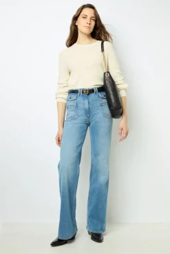 Discount Fine knit wool round neck sweater - JANINE Knitwear