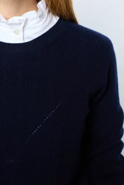 Outlet Fine wool round neck sweater - JANINE Knitwear