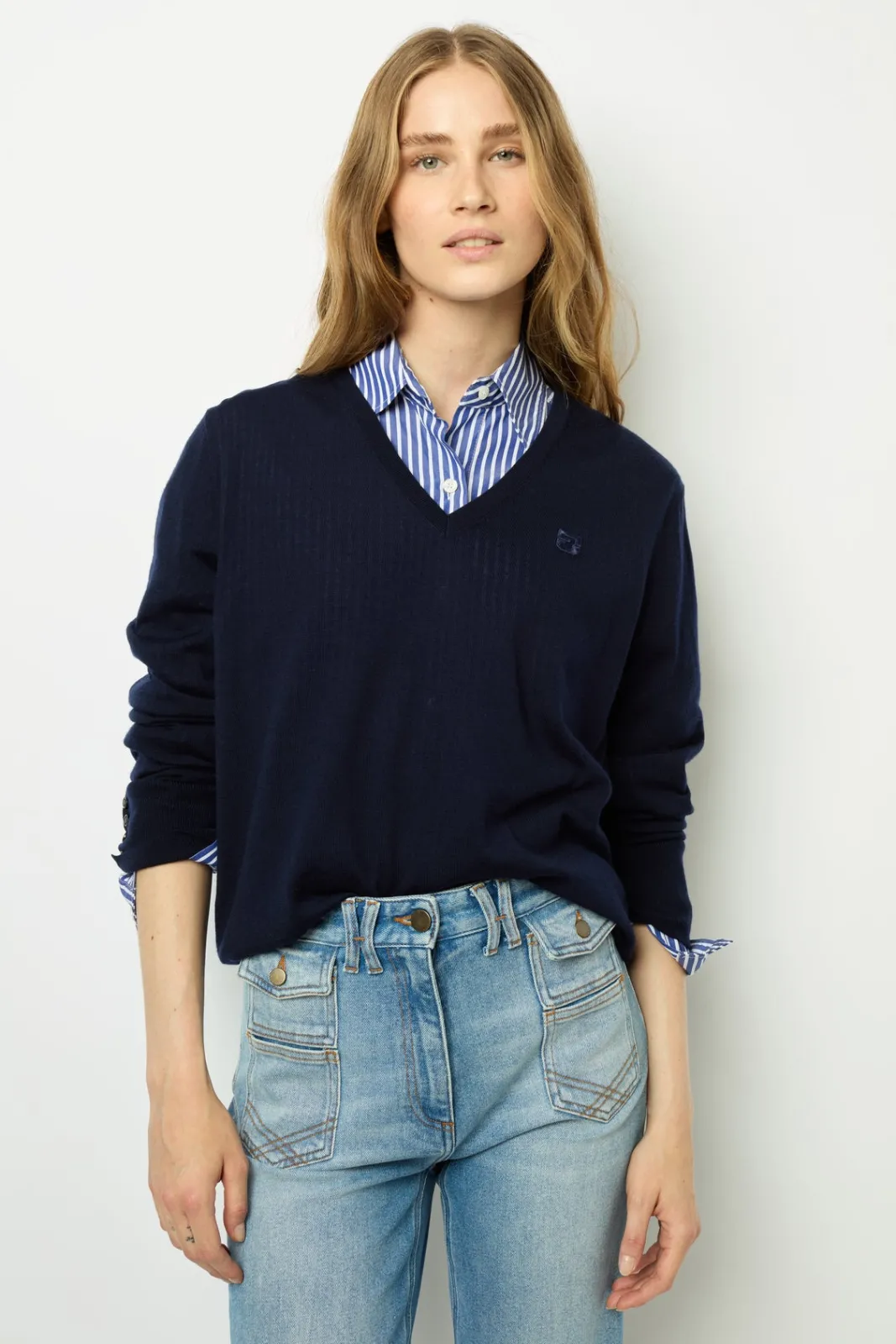 Hot Fine wool V-neck sweater - JULIETTE Knitwear