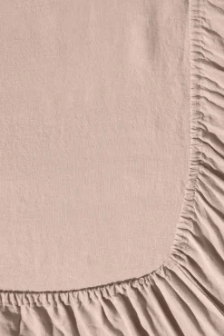 Online Fitted washed linen sheet - antique rose Fitted Sheets