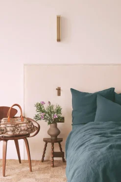 Hot Fitted washed linen sheet - midnight blue Fitted Sheets