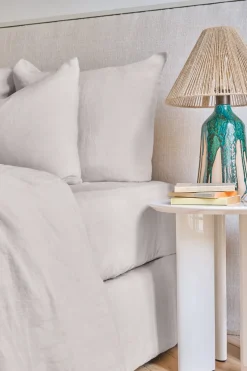 Sale Fitted washed linen sheet - pearl grey Fitted Sheets