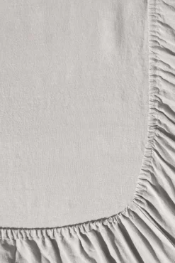 Sale Fitted washed linen sheet - pearl grey Fitted Sheets