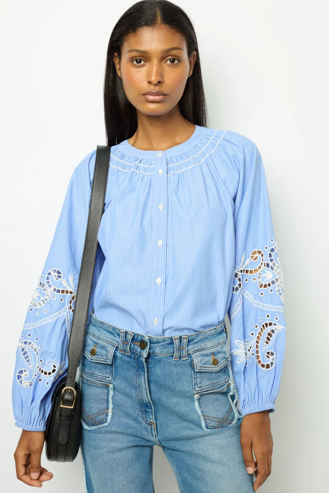 Outlet Flared jeans with fringes - ANNA Shirts & Blouses