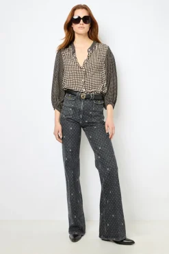 Online Flared polka dot jeans - ANNA Trousers