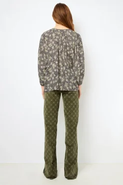 Hot Floral blouse with round neck - ADENA Shirts & Blouses