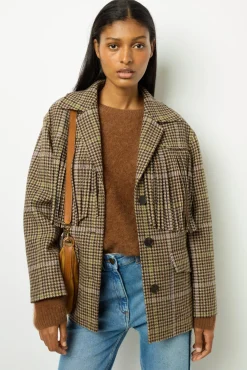Discount Fringed houndstooth jacket - MURIELLE Jackets