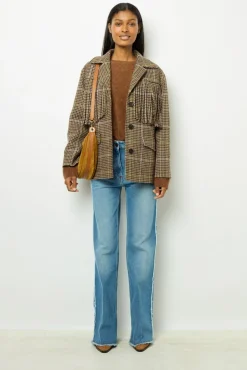 Discount Fringed houndstooth jacket - MURIELLE Jackets