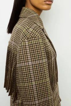Discount Fringed houndstooth jacket - MURIELLE Jackets