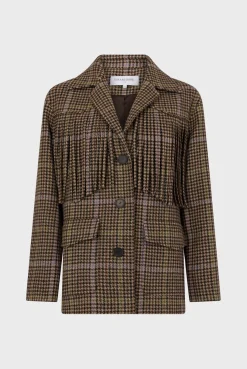 Discount Fringed houndstooth jacket - MURIELLE Jackets