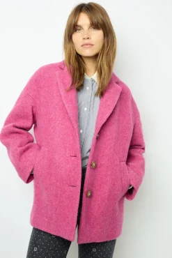 Outlet Fuchsia pink short coat - LINETTE Coats