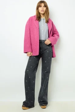 Outlet Fuchsia pink short coat - LINETTE Coats