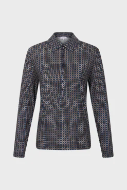 Best Geometric print polo shirt - AUDE Tops & T-Shirts