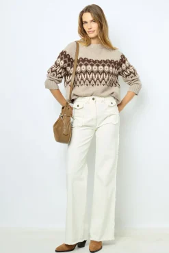 Hot Geometric wool sweater - JANINA Trousers