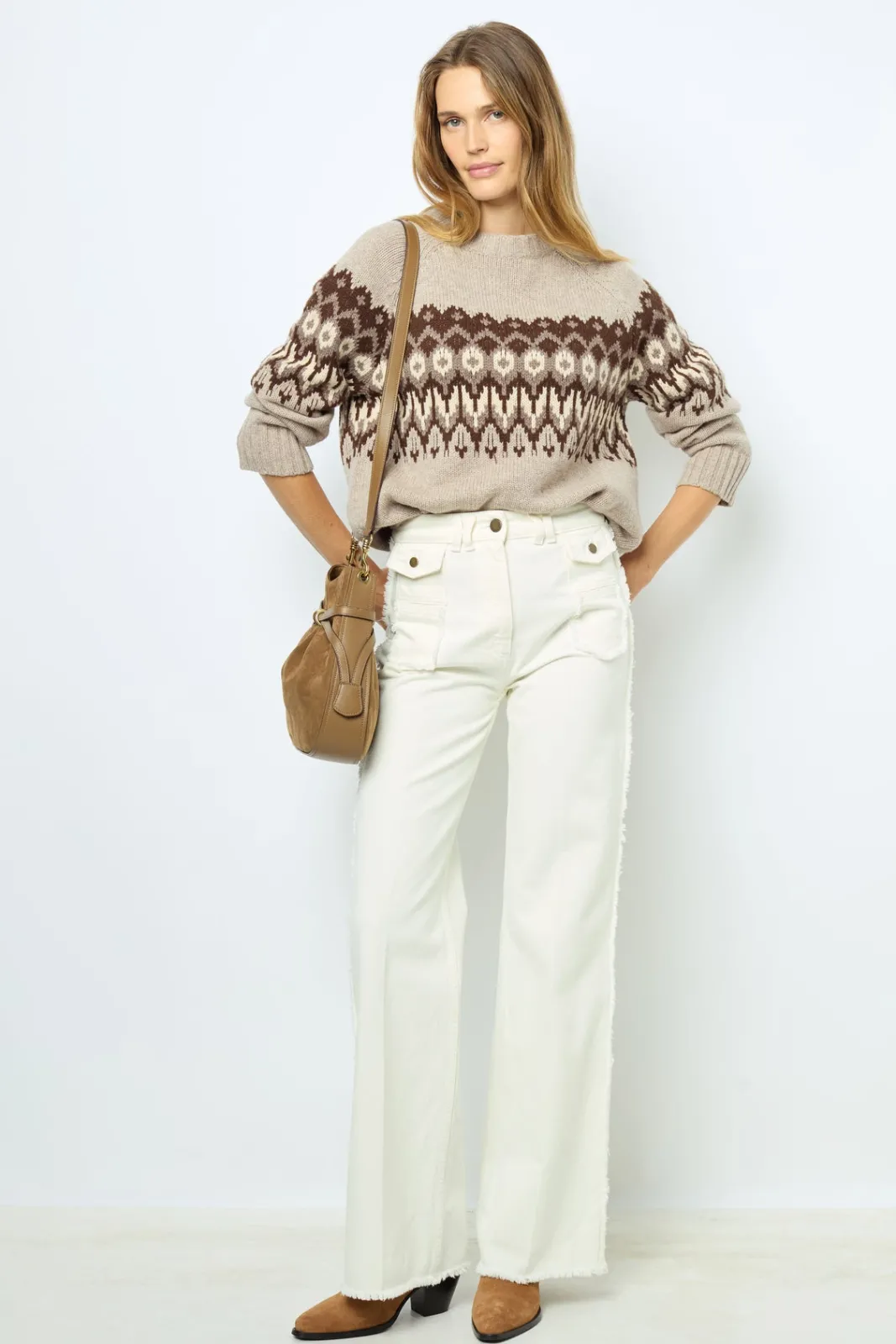 Hot Geometric wool sweater - JANINA Trousers