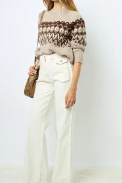 Hot Geometric wool sweater - JANINA Trousers